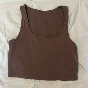 Brown and black crop top